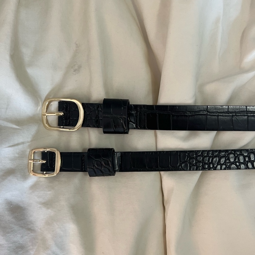 SNAKESKIN BELTS WITH GOLD HARDWARE